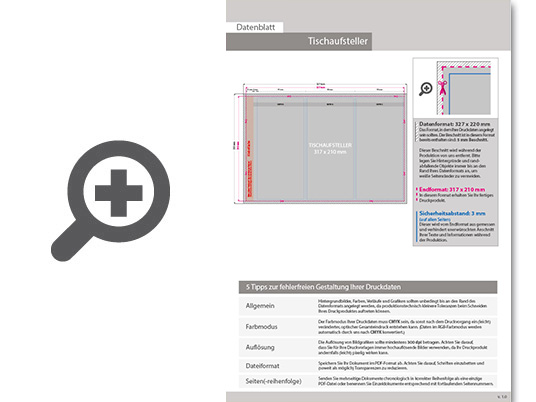 Product Bild aufsteller_prisma_klein_mit_klebestreifen_und_mattfolie_kaschiert